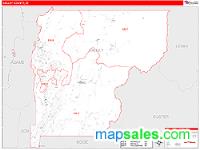 Valley County, ID Wall Map Zip Code