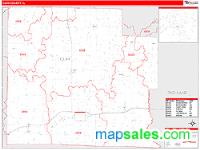 Clay County, IL Wall Map Zip Code
