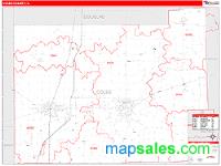 Coles County, IL Wall Map