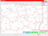 Lee County, IL Wall Map Zip Code