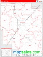 Logan County, IL Wall Map Zip Code