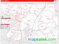 Madison County, IL Wall Map