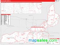 Rock Island County, IL Wall Map Zip Code