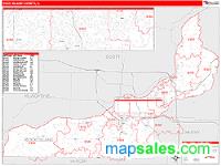 Rock Island County, IL Wall Map