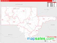Schuyler County, IL Wall Map Zip Code