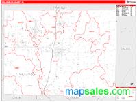 Williamson County, IL Wall Map Zip Code