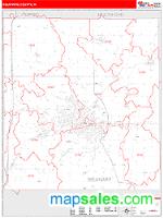 Delaware County, IN Wall Map Zip Code