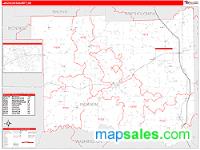 Jackson County, IN Wall Map Zip Code
