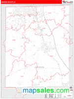 Johnson County, IN Wall Map Zip Code