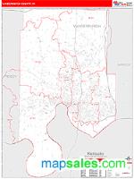 Vanderburgh County, IN Wall Map Zip Code