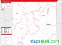 Bourbon County, KS Wall Map Zip Code