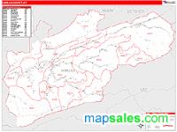 Harlan County, KY Wall Map Zip Code