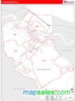 St. Charles County, LA Wall Map Zip Code