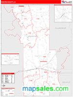 Webster County, LA Wall Map Zip Code