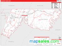 Allegany County, MD Wall Map Zip Code