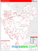 Dorchester County, MD Wall Map Zip Code