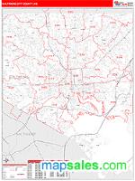 Baltimore City County, MD Wall Map Zip Code