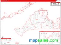 Dukes County, MA Wall Map Zip Code