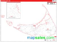 Nantucket County, MA Wall Map Zip Code