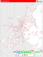 Suffolk County, MA Wall Map Zip Code