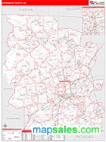 Worcester County, MA Wall Map Zip Code