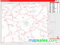 Lenawee County, MI Wall Map Zip Code
