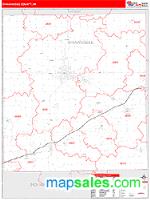 Shiawassee County, MI Wall Map Zip Code