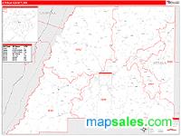 Attala County, MS Wall Map Zip Code