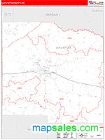 Lafayette County, MS Wall Map Zip Code