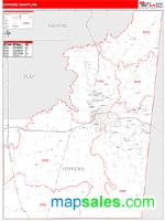 Lowndes County, MS Wall Map Zip Code