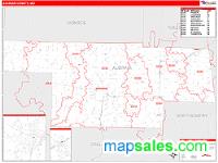 Audrain County, MO Wall Map Zip Code