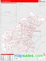 St. Louis County, MO Wall Map Zip Code