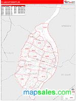 St. Louis City County, MO Wall Map Zip Code