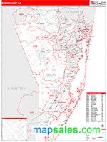 Ocean County, NJ Wall Map Zip Code