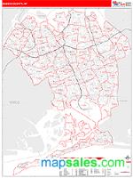 Queens County, NY Wall Map Zip Code