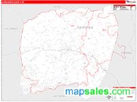Alexander County, NC Wall Map Zip Code
