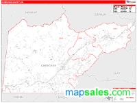 Cherokee County, NC Wall Map Zip Code
