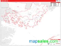 Hyde County, NC Wall Map Zip Code