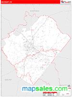 Lee County, NC Wall Map Zip Code