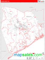 Onslow County, NC Wall Map Zip Code