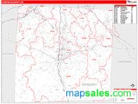 Randolph County, NC Wall Map Zip Code