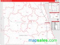 Grand Forks County, ND Wall Map Zip Code