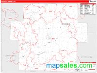 Carroll County, OH Wall Map Zip Code