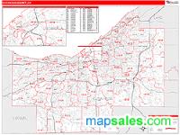 Cuyahoga County, OH Wall Map Zip Code
