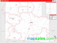 Hardin County, OH Wall Map Zip Code