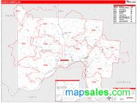 Scioto County, OH Wall Map Zip Code