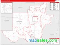 Jackson County, OK Wall Map Zip Code
