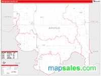 Jefferson County, OK Wall Map Zip Code