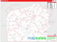 Adams County, PA Wall Map Zip Code