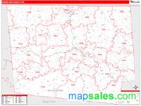 Bradford County, PA Wall Map Zip Code